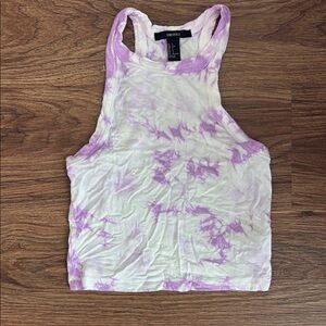 Forever 21 Purple Tie-Dye Crop Top